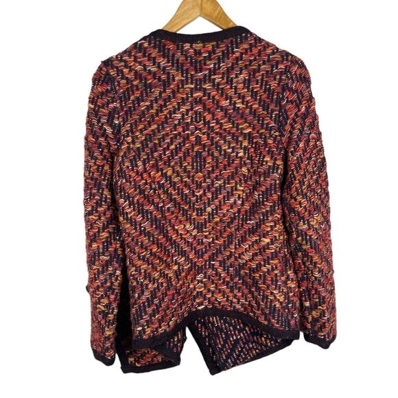 Anthropologie Moth Colorful Keavy Jacquard Cardigan Wool/Mohair Knit Size Small - Picture 10 of 10